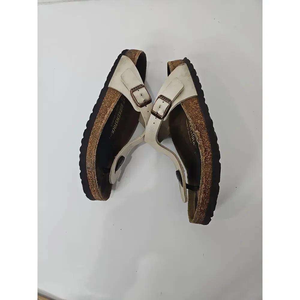 Birkenstock Gizeh Regular Fit Birko Flor Graceful Pearl/White Size 37 / 6.5